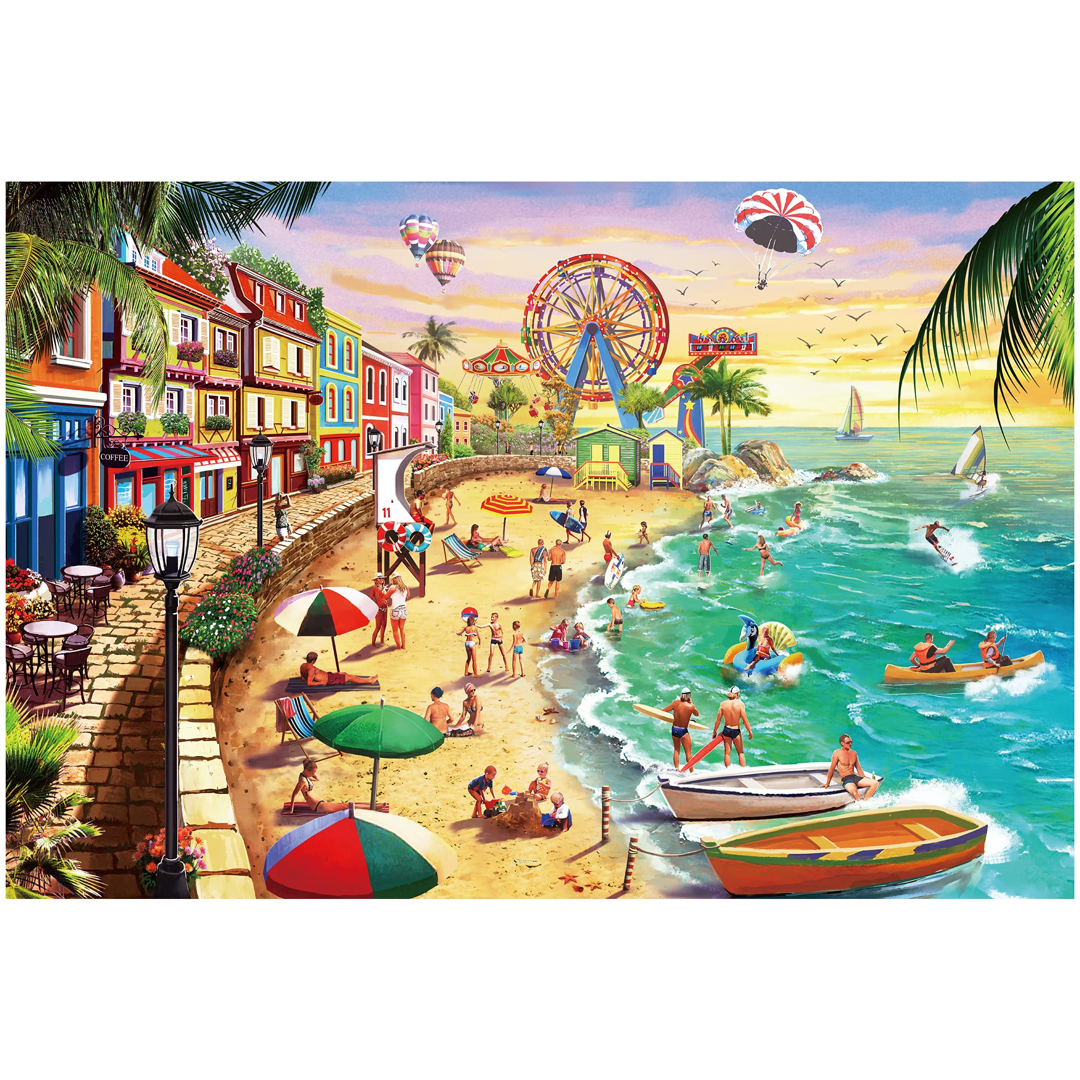 Lavievert Jigsaw Puzzle 1000 Piece Puzzle for Adults - Beach, Happy Vacation
