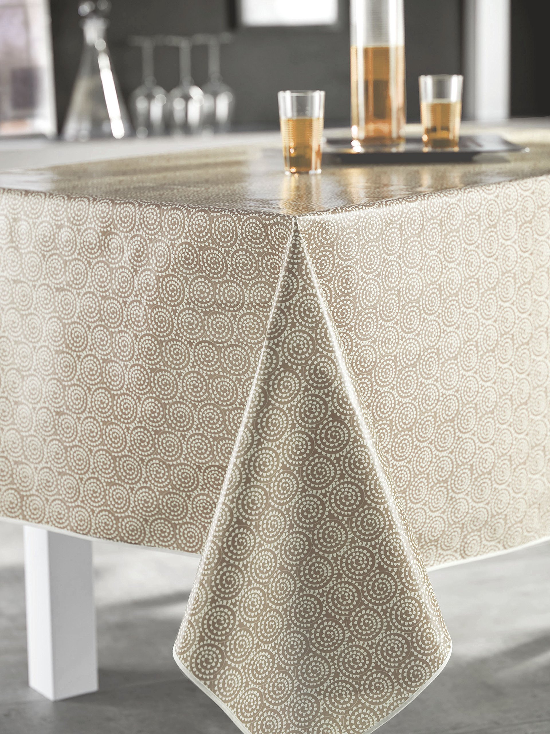 CALITEX S7Z33CP261A Saigon Tablecloth PVC 250 x 140 cm Taupe