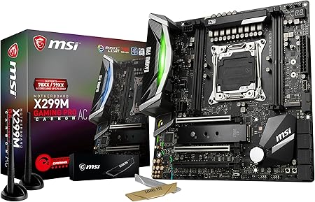 Amazon Com Msi Performance Gaming Intel X299 Lga 66 Ddr4 Usb 3 1 Sli Micro Atx Motherboard X299m Gaming Pro Carbon Ac Computers Accessories