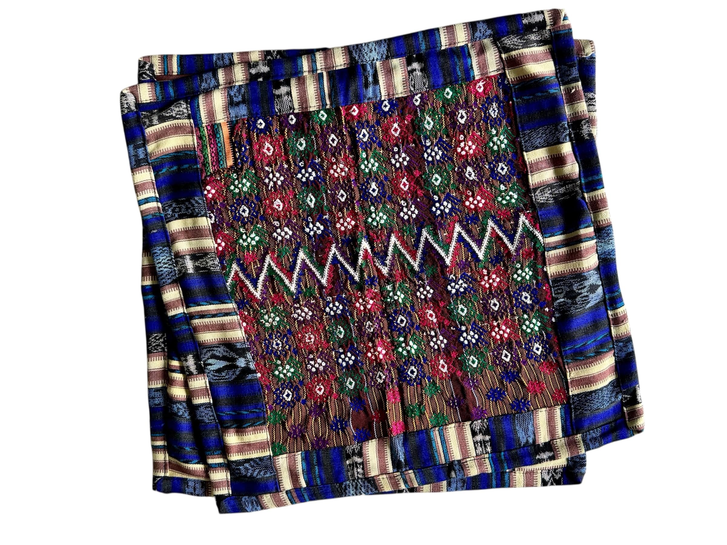 Photo 1 of TWO Guatemalan Unique One of a Kind Mayan Textile Retro Handmade Decorative Throw Pillow Cover Cushion Cover for Couch Sofa Bed Invisible Zipper Pattern Cotton Pillow Blend Decorative Pillow Cases
