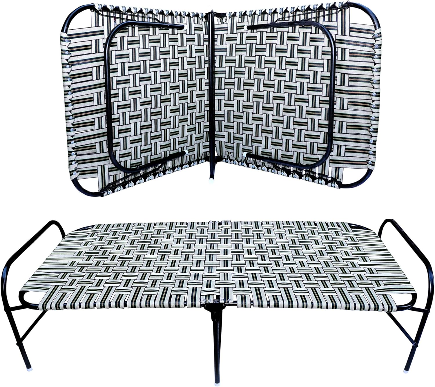 CreativeBuzz Heavy Duty Single Size Folding Bed Size 3 x 6 Iron