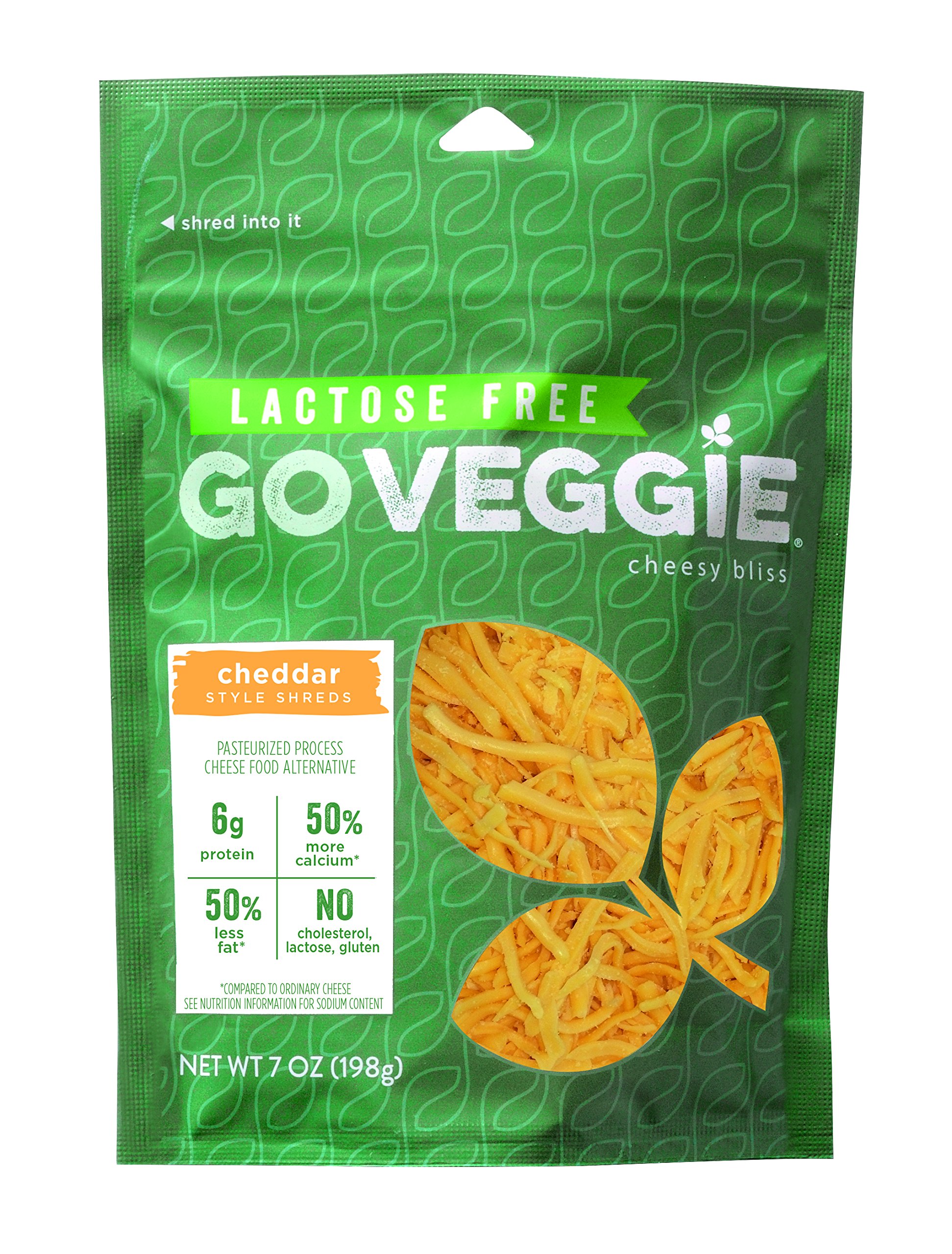 GO VEGGIE Shredded Cheese, Mozzarela, 7 Ounce (Pack of 12)