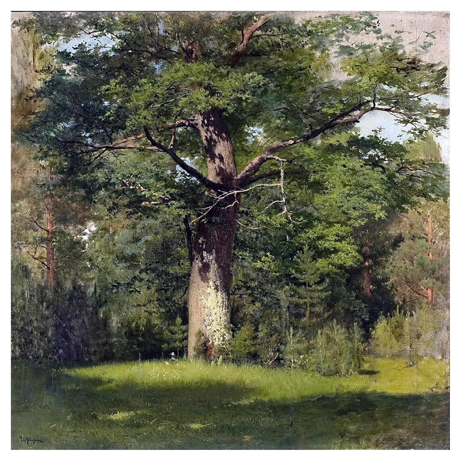 Landscape Forest Oak by I. Levitan Tile Mural Kitchen Backsplash Marble Ceramic
