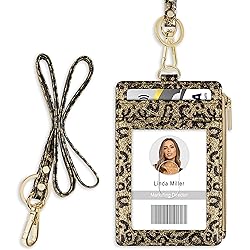 ID Badge Holder with Lanyard, Vertical Bling Shiny