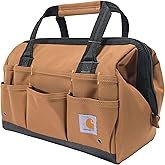 Carhartt Onsite Tool Bag, Durable Water-Resistant, Tool Storage Bag, Heavyweight, 14-Inch 26 Pocket, Carhartt Brown