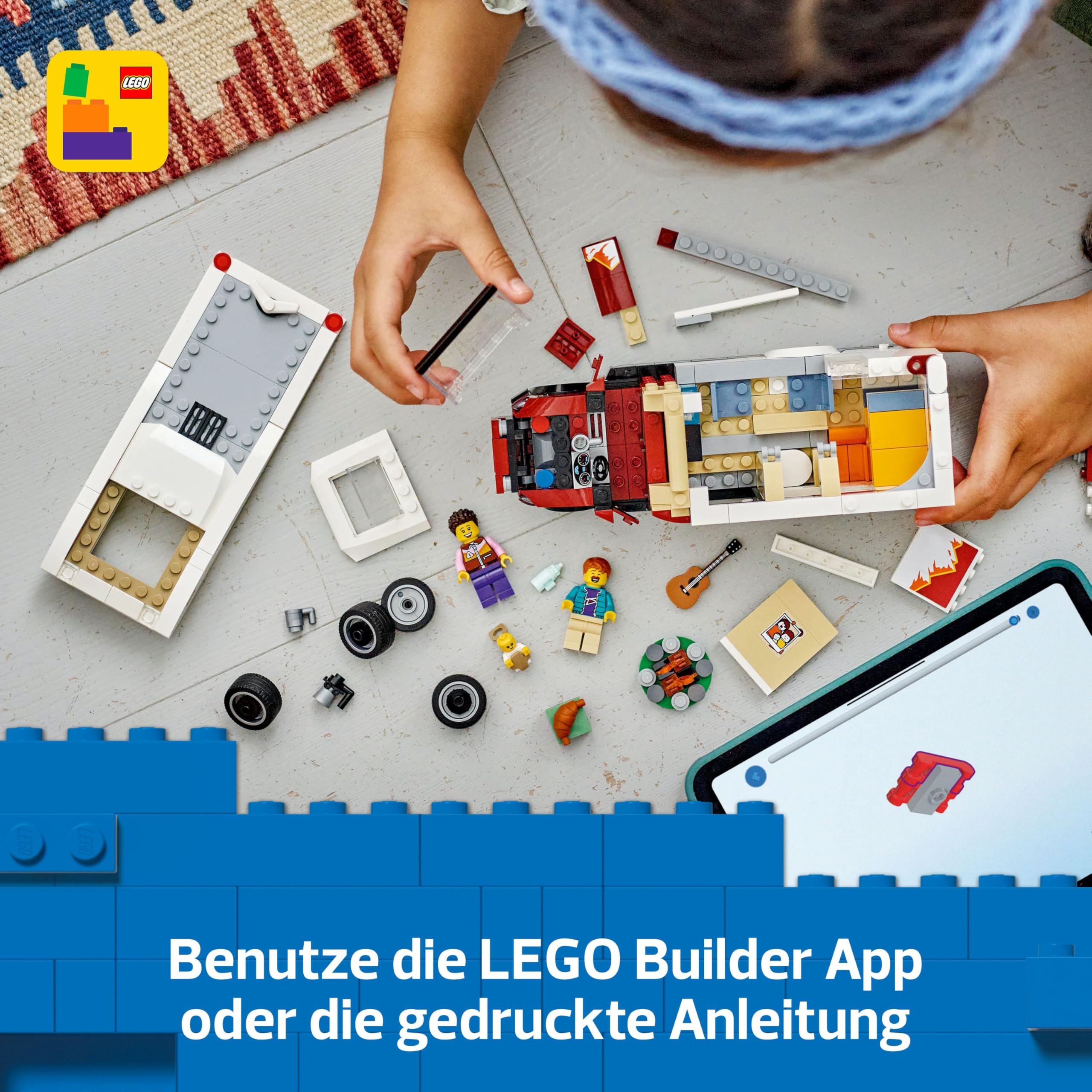 LEGO City Abenteuer-Wohnmobil - Wohnwagen Spielzeug für Jungen und Mädchen ab 6 Jahren - Inkl. 3 Minifiguren und Camping Zubehör - Geschenkidee zum Geburtstag und für die Feiertage 60454 6