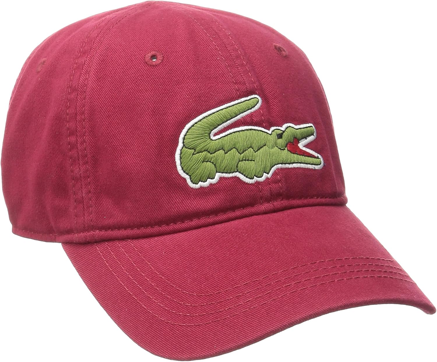 Lacoste Men's Classic Big Croc Gabardine Cap, Bordeaux, One Size