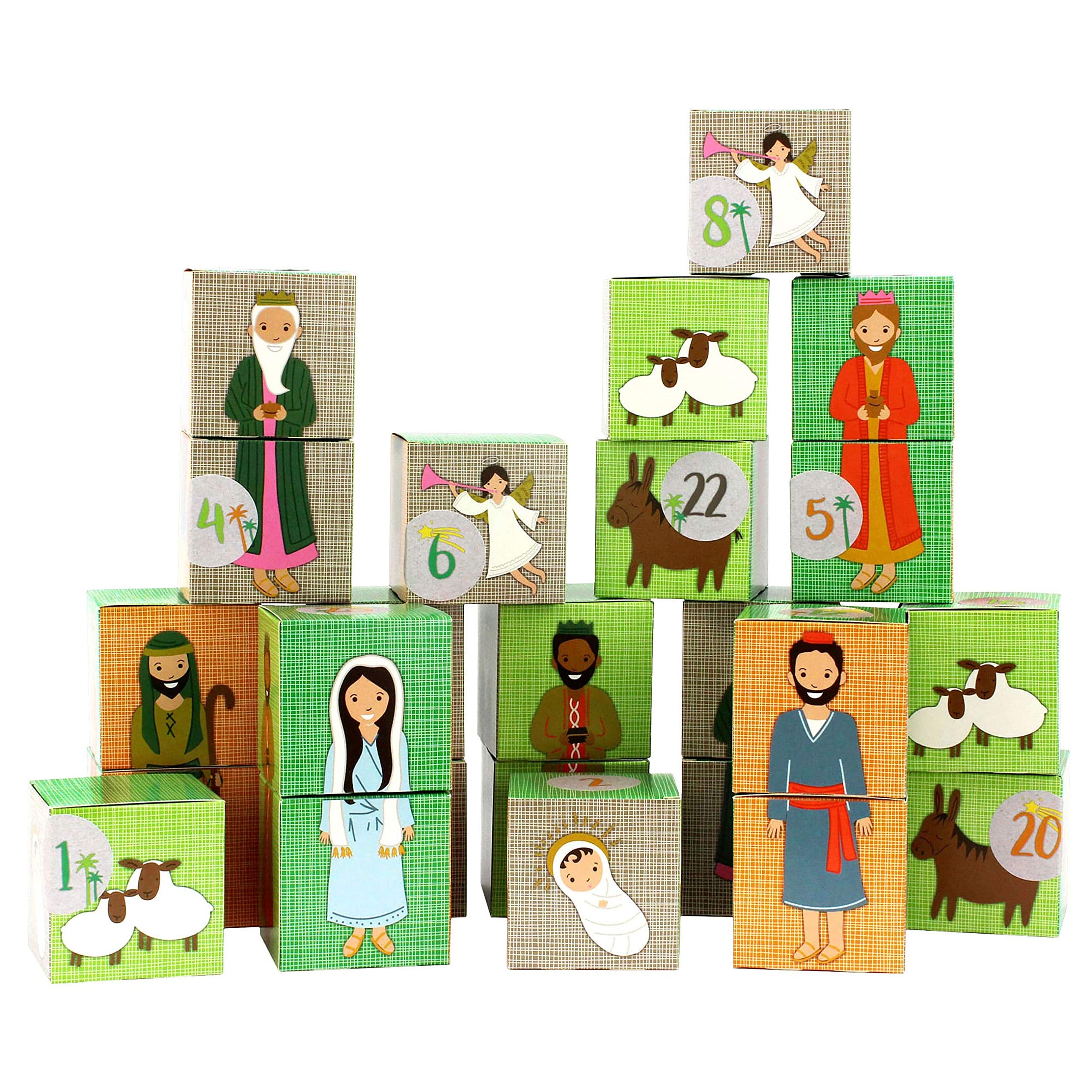 24 Advent calendar boxes - Nativity play design - for you to craft for yourself - Christmas 2018