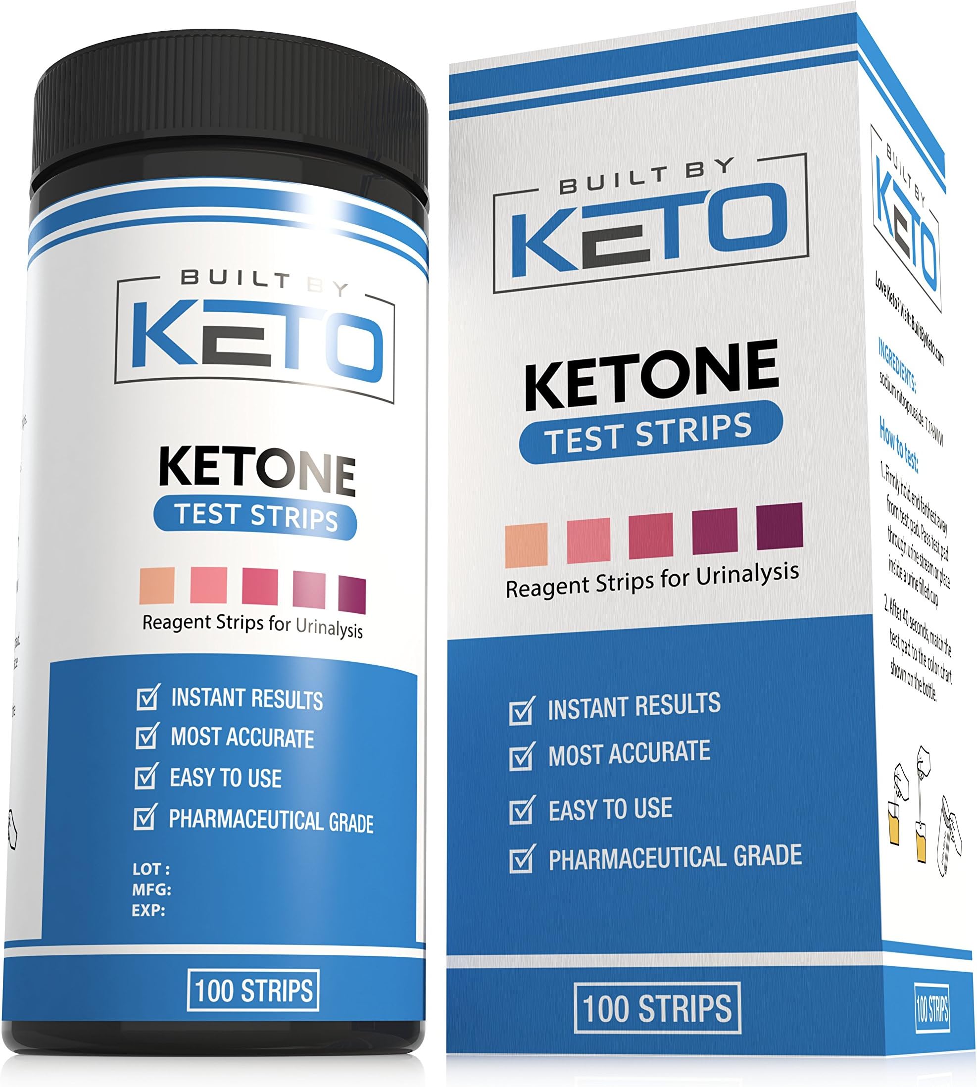 Built by Keto Ketone Strips Perfect for Ketogenic Diet and Diabetics Precise Ketone