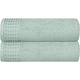 GLAMBURG 100% Cotton 2 Pack Oversized Bath Towel Set 28x55 Inches, Ultra Soft Highly Absorbant Compact Quickdry & Lightweight Large Bath Towels, Ideal for Gym Travel Camp Pool - Sea Green