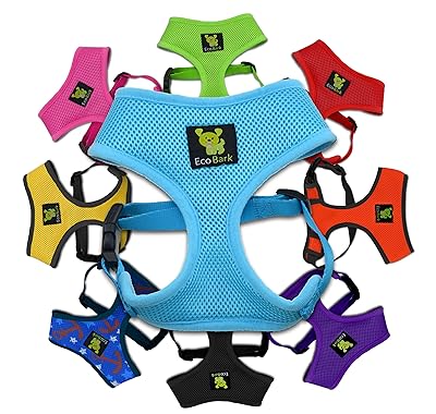 The Original EcoBark Maximum Comfort & Control Dog Harness 4-65 lbs; No Pull & No Choke Design, Luxurious Padded Vest, Eco-Friendly, For Puppies and Dogs