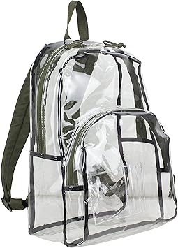 green clear backpack