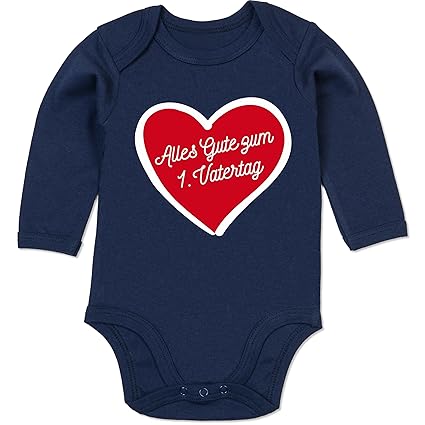 Shirtracer Vatertag Baby - Alles Gute zum ersten Vatertag Herz - Baby Body Langarm