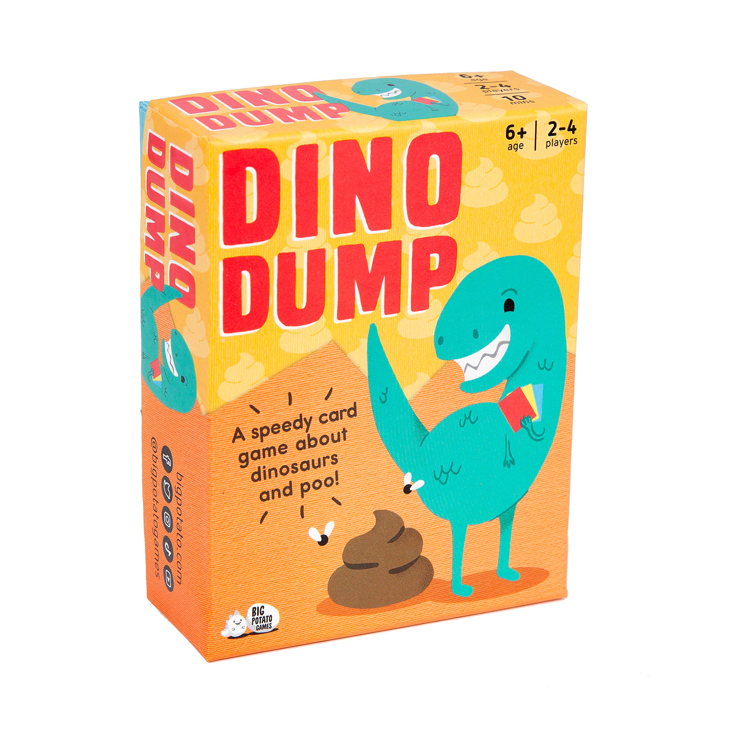 Big Potato Dino Dump: Simple Dinosaur Poo Card Game For Kids and Adults | Travel Size