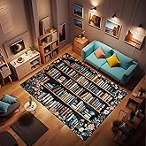 Vintage Library Bookshelf Bookworm Carpet, Soft and Durable, 24x36inch