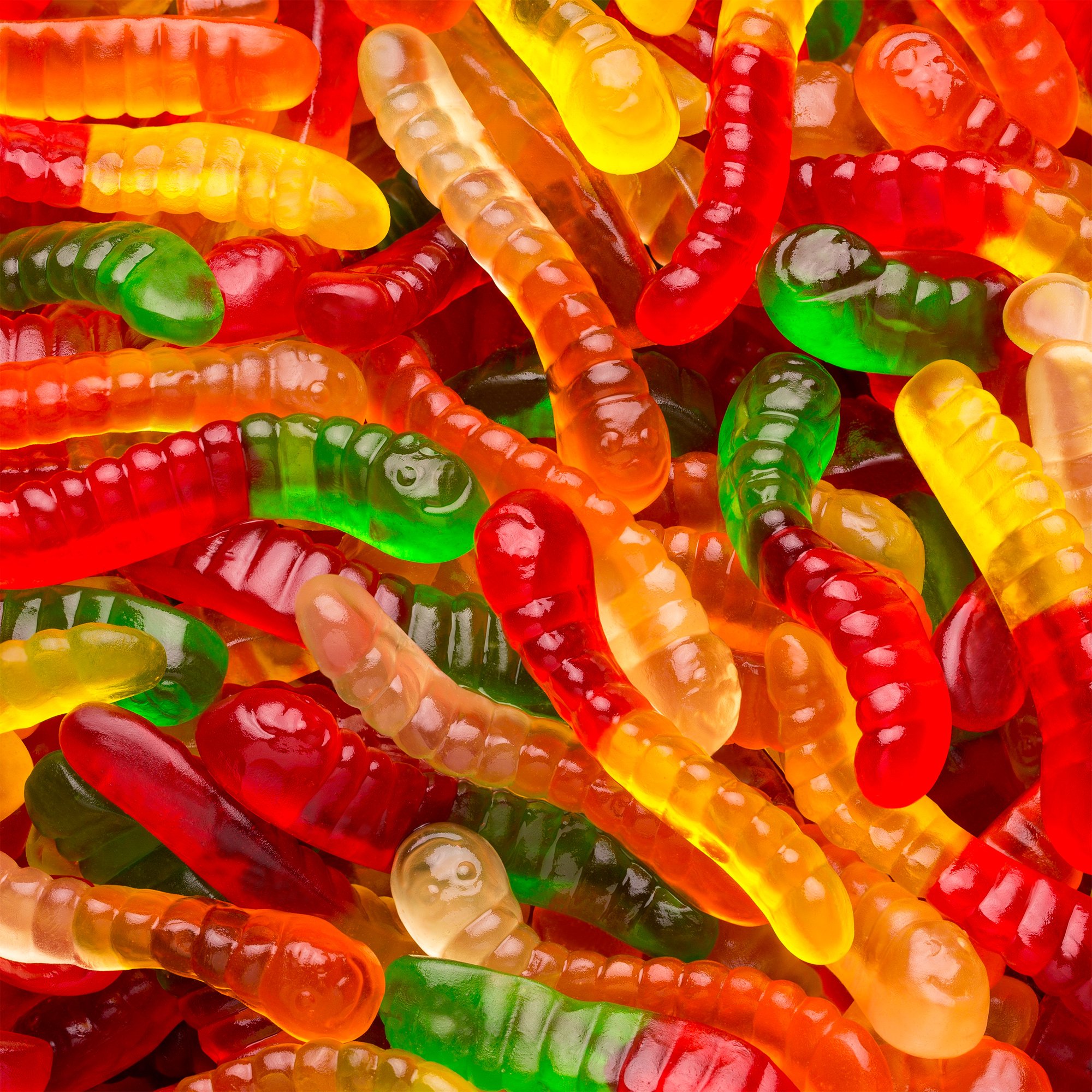 Albanese Candy Mini Assorted Fruit Gummi Worms (1) 5 Pound Bag, Gummi
