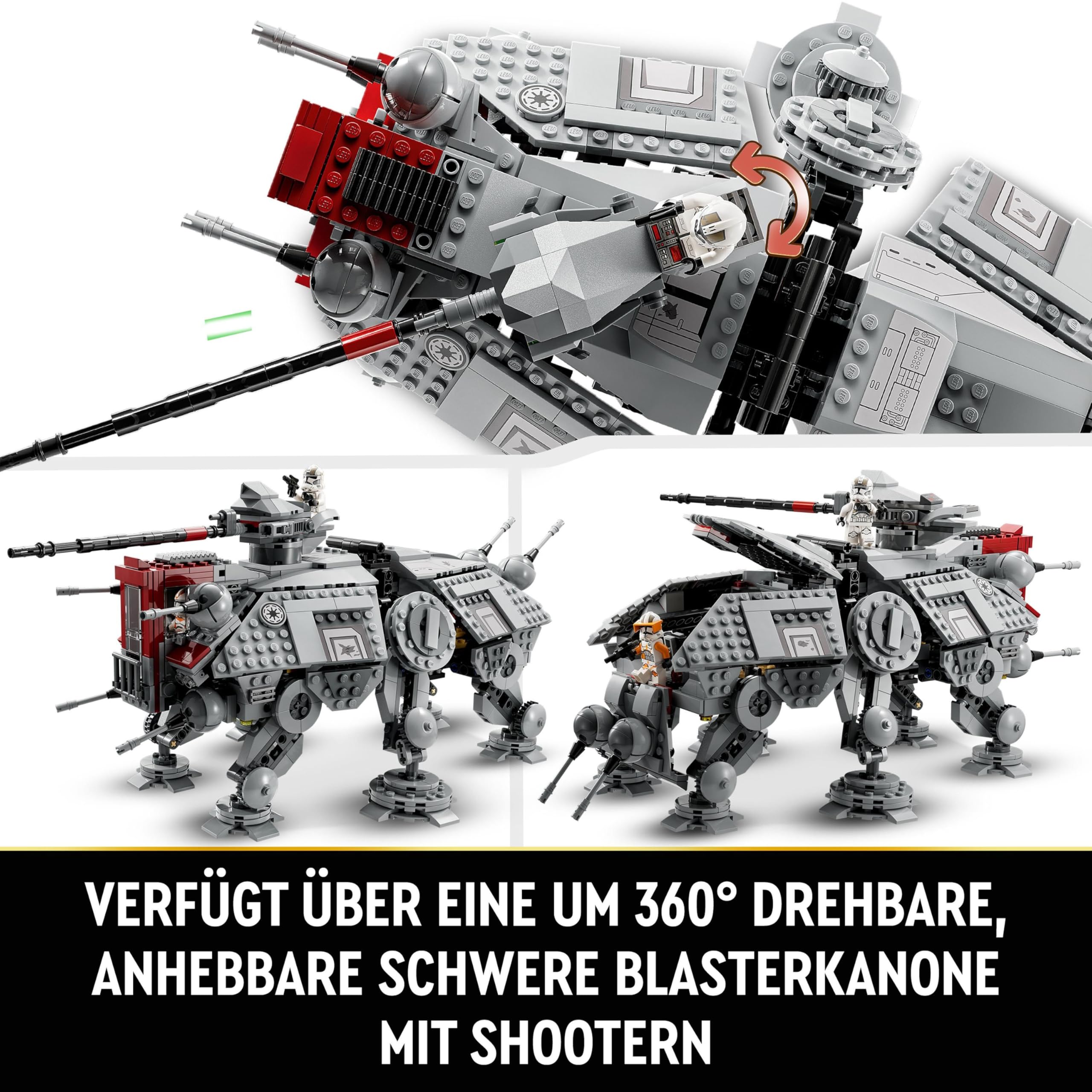 LEGO Star Wars 75337 AT-TE Walker Spielzeug mit 3 Mini-Figuren aus dem 212. Klon-Trupp, Zwergspinne und Battle Droid Figuren – Geschenk für Jungs ab 9 Jahren und Fans von Die Rache der Sith 4