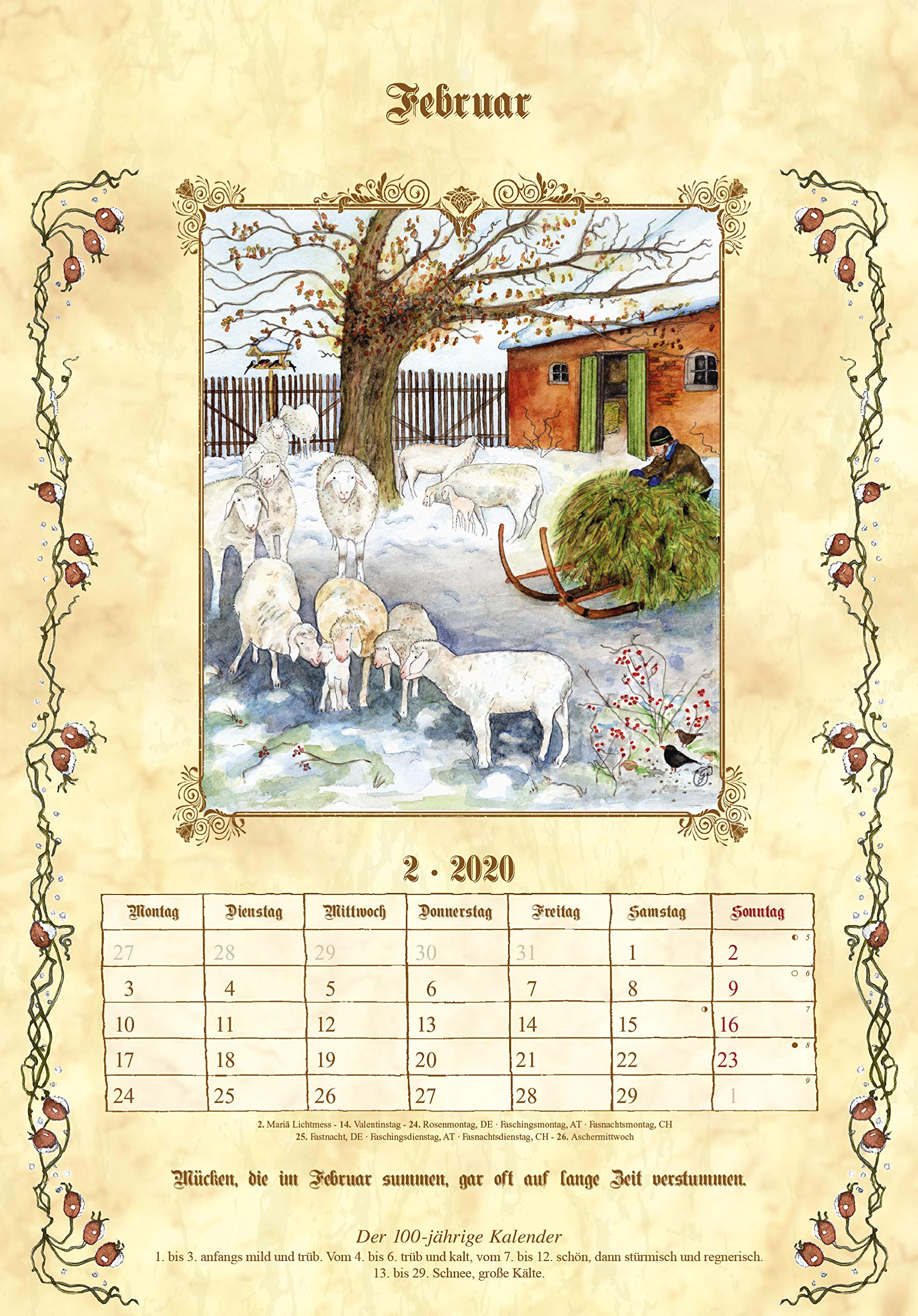 Bauernkalender 2020 Mit Bauernregeln Und Hundertjahrigem Kalender