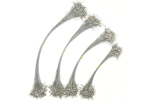 PISCORUSH 50pcs Fishing Wire Leaders Nylon-Coated Fishing Line Trace Lure Leaders with Swivels and Snaps Stainless Steel Fishing Tackle Leaders Tackle