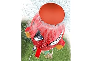 EAMBOND Outdoor Sprinkler for Kids - Water Spray Rocket - Summer Yard Toys for Toddlers, Water Fun Toys for Backyard Garden Activities, Water Rocket Toys for 3 4 5 6 7 8 9 10 Year Old Boys Girls Gift, Red
