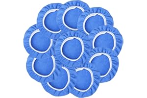 Awpeye 10Pack Car Polisher Pad Bonnet (5 to 6 Inches) Soft Microfiber Polishing Bonnet Buffing Pad Cover