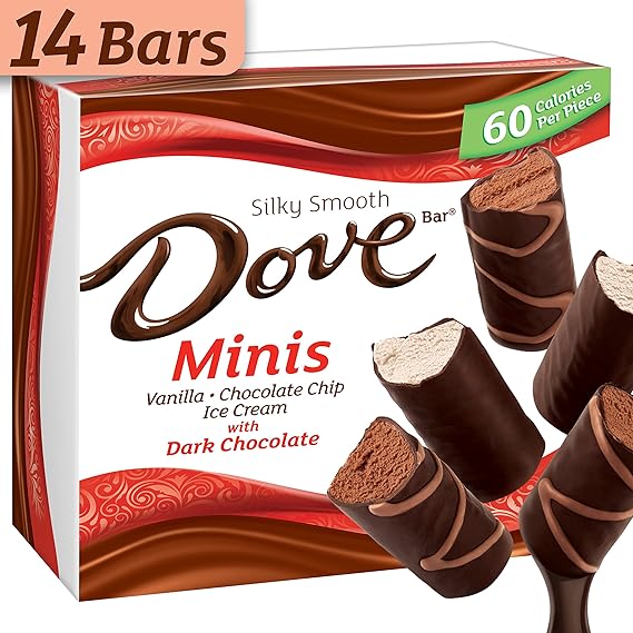 Dovebar Minis Variety Mix, Vanilla and Chocolate Ice Cream With Dark