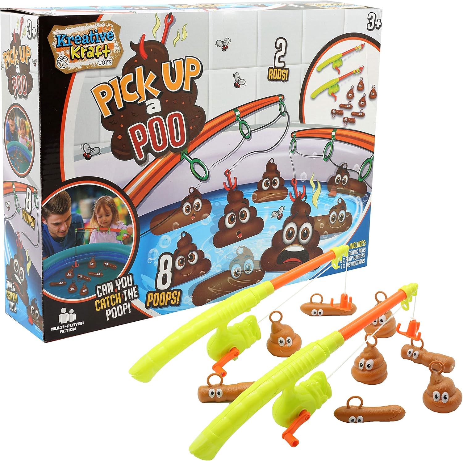 Amazon Jeu Peche A La Ligne KreativeKraft Pêche la Caca Jouet de Bain Jeux de Société pour Enfants