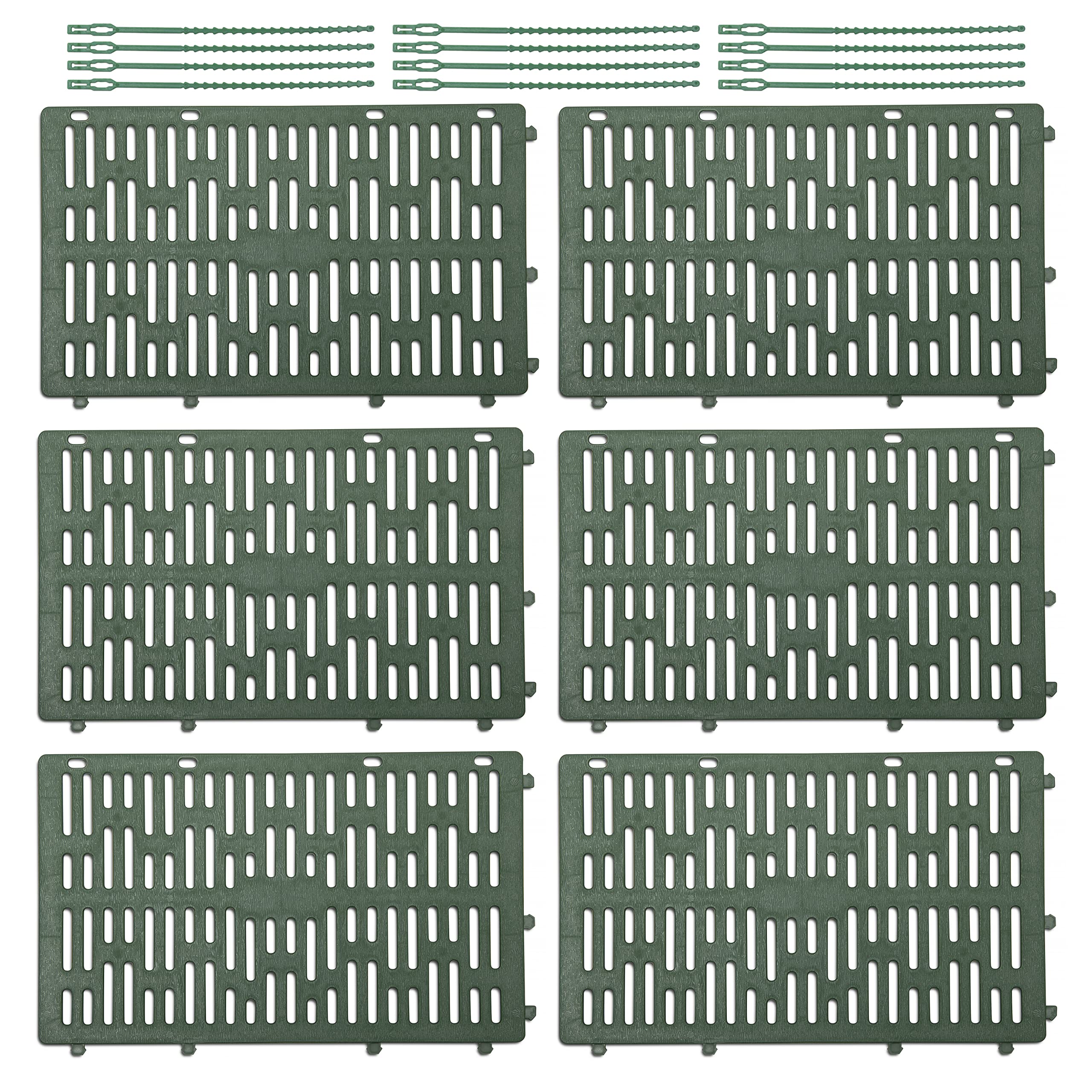 JAWAL Tree Trunk Protectors - 6 Count - Durable Plastic Mesh Guards - Protection for Bark from Deer, Rodents, Mowers, Trimmers, and Small Animals - Ideal Air Circulation, Includes 12pk Plant Ties