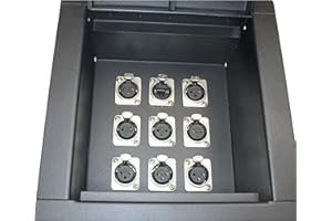 MCSPROAUDIO Recessed Stage Floor Box with Passthrough Connectors (8 Female XLR, 1 Ethernet)