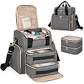 LUXJA Large Medicine Bag with 2 Removable Cases, Medicine Storage Bag with Multiple Storage Sections (Suitable for Travel or Home), Gray