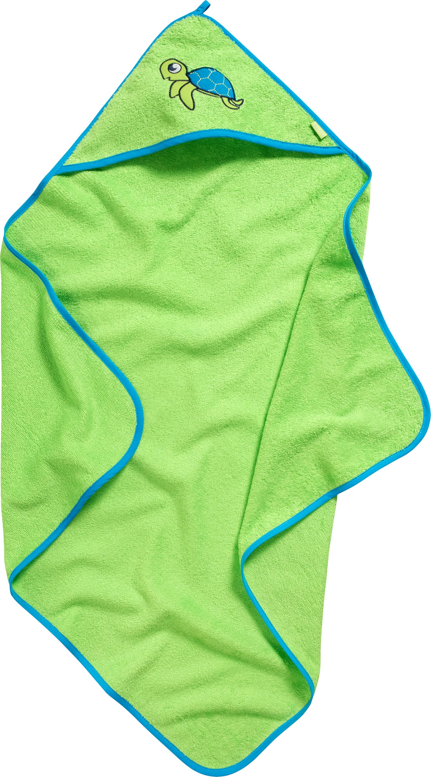 Playshoes Unisex Kid's Frottee-Kapuzentuch Bathrobe, 29 - Grün Schildkröte, 75x75cm