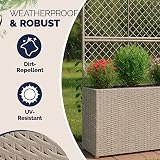 CASARIA Polyrattan Planter with Cream Trellis 146 x 83 x 30.5 cm Set of 3 view 2