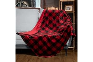 WOOMER Electric Heated Throw Blanket(50"x 60"), Soft Flannel Fast Heating Blanket with Multi-Color Option, 4 Heating Levels & 4H Auto Off, Machine Washable, Over-Heat Protection