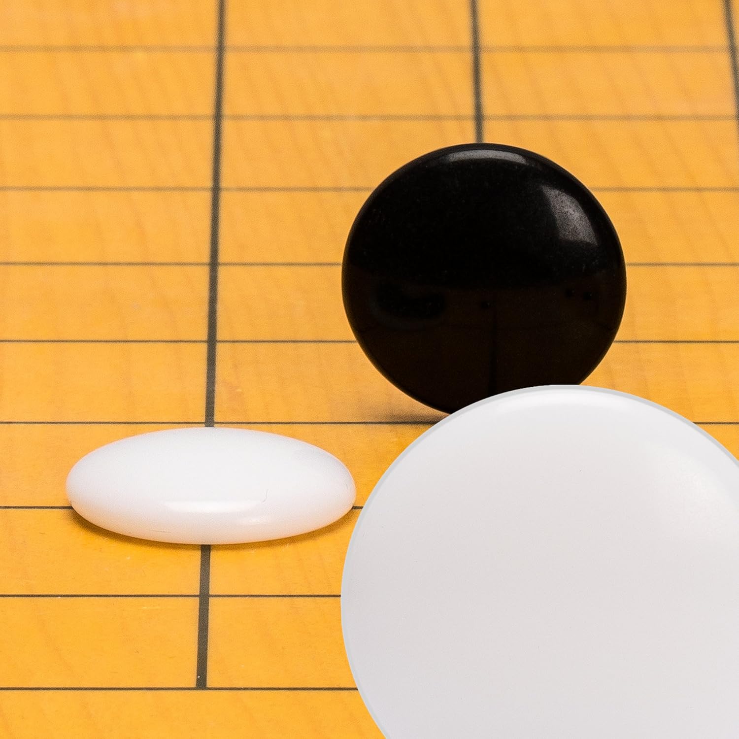 Yellow Mountain Imports Single Convex Melamine Go Game Stones Set 21.