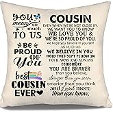 Inspirational Women Throw Pillow Covers for Cousin Inspirational Birthday Graduation Thanksgiving Cousin Present Ideas (Cousin(we)-her)