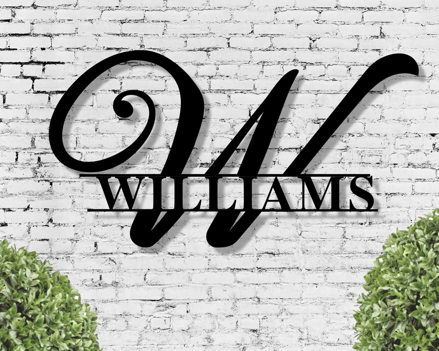 EricauBird Decorative Split Monogram Metal Family Name Sign Home Metal Wall Art Decorative Sign Indoor Or Outdoor Cutout Metal Sign for Living Room Door Birthday Housewarming Gift