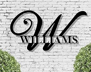 EricauBird Decorative Split Monogram Metal Family Name Sign Home Metal Wall Art Decorative Sign Indoor Or Outdoor Cutout Metal Sign for Living Room Door Birthday Housewarming Gift