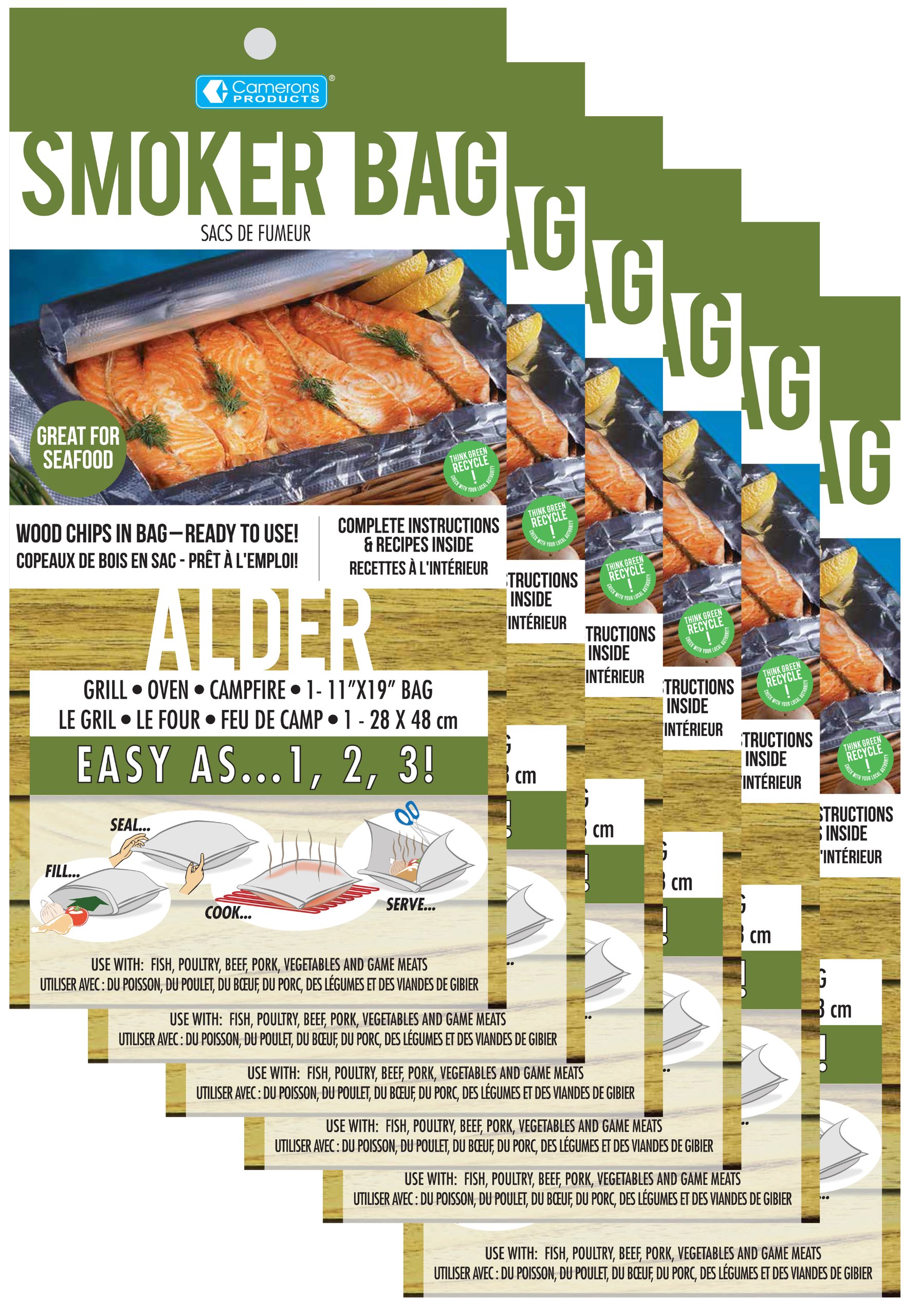 Smoker Bag for Oven/Grill, the Original, in Alder(2) and Hickory(2), 4 Pack Grocery