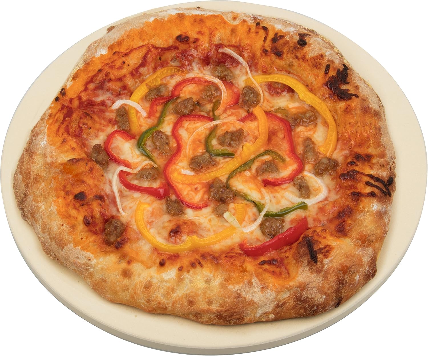 CucinaPro Pizza Stone for Oven Grill, BBQ- Round Pizza Baking Stone- XL 16.5" Pan for Perfect Crispy Crust - Image 3