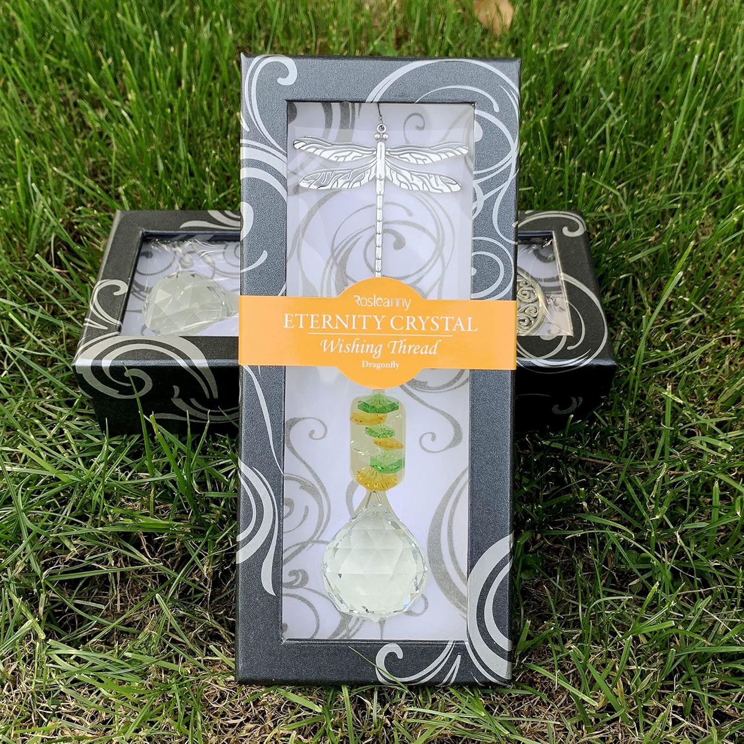Rosleanny Crystal Garden Suncatcher Hanging Crystals Ornament for Window Rainbow Maker Prisms Home Decor Gift Boxed Sun Catcher Gift Idea for Mom Friends Grandma, Dragonfly : Garden & Outdoor