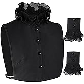Fake Collar Detachable Dickey Collar Cuff Chiffon Half Shirts False Collar for Sweater Coat Grauation Christmas