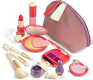 Litti Pritti Pretend Makeup for Girls - 11 Piece Play Makeup Set- Realistic Kids Makeup kit for Girl (Imitation - not Real)
