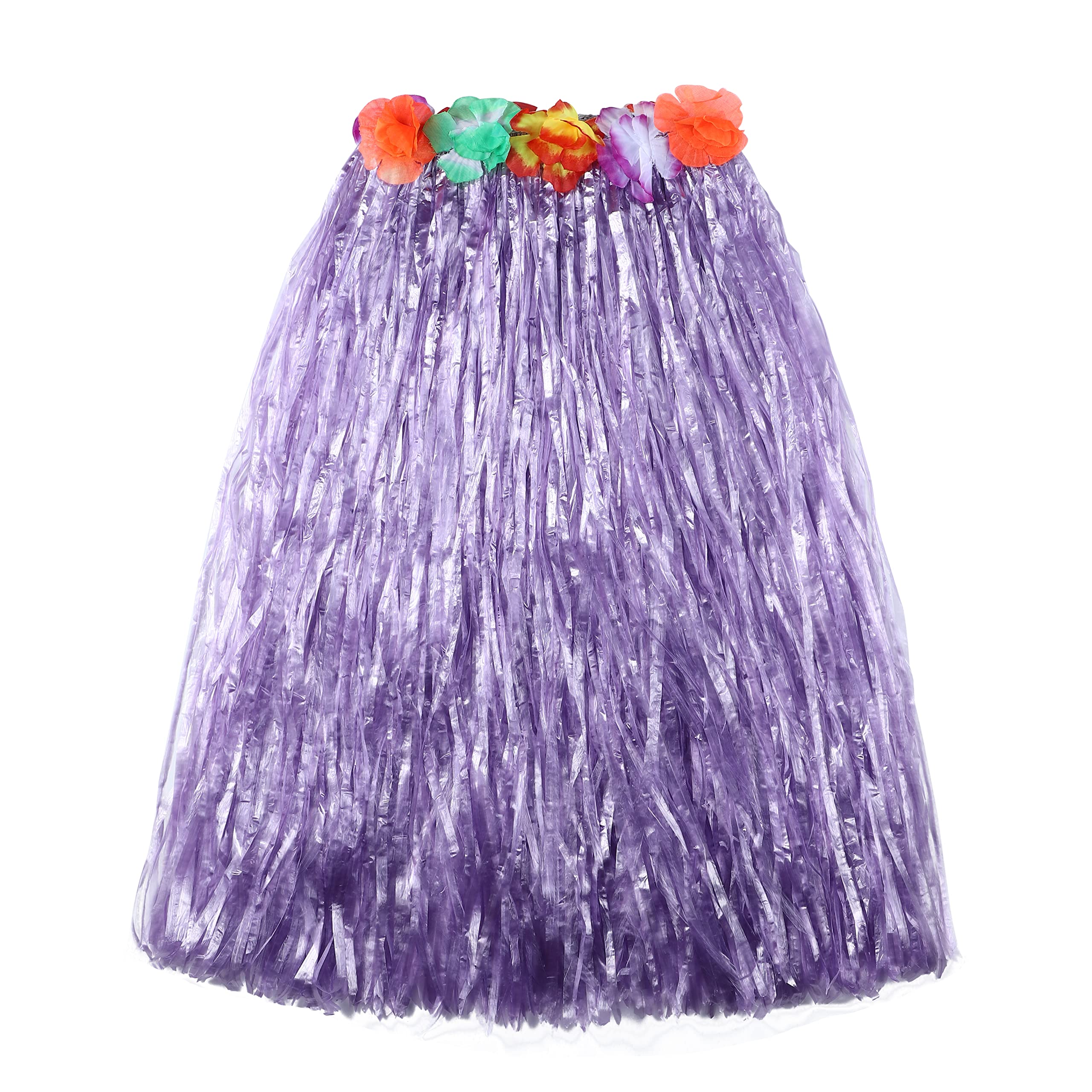 Komonee Purple Hawaiian Hula Skirt Hawaii Flower Fancy Dress Party Costume Outfit Accessories Elasticated 24" - 56" Waist (NG1)