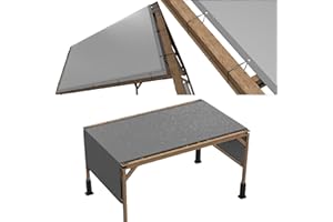 ColourTree 8' x 16' Grey Pergola Sun Shade Canopy Replacement Cover UPF50, Commercial Grade 260 GSM Cloth for Outdoor Patio, 