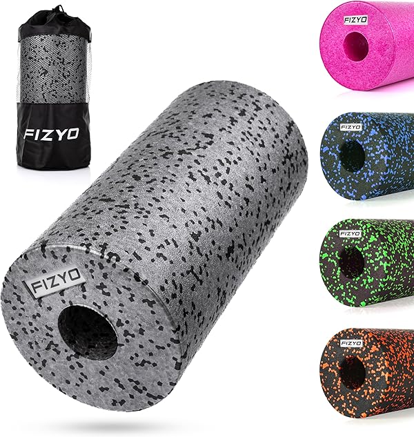 Fizyo Faszienrolle – Foam Roller aus EPP, mittelhart, 30×15 cm, zur Selbstmassage von Rücken & Wirbelsäule, Triggerpunkt Massage, Pilates & Yoga, Fitness & Regeneration (Silber)