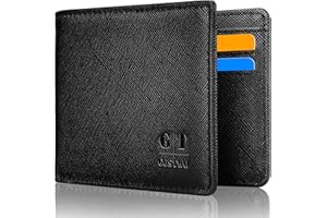 Gostwo Slim Wallet for Men Minimalist Leather ID Window Front Pocket Bifold Wallet