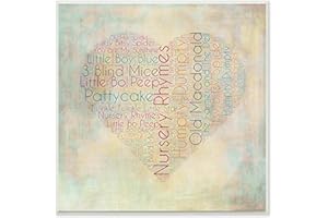 The Kids Room by Stupell Textual Art Wall Plaque, Nursery Rhymes Heart