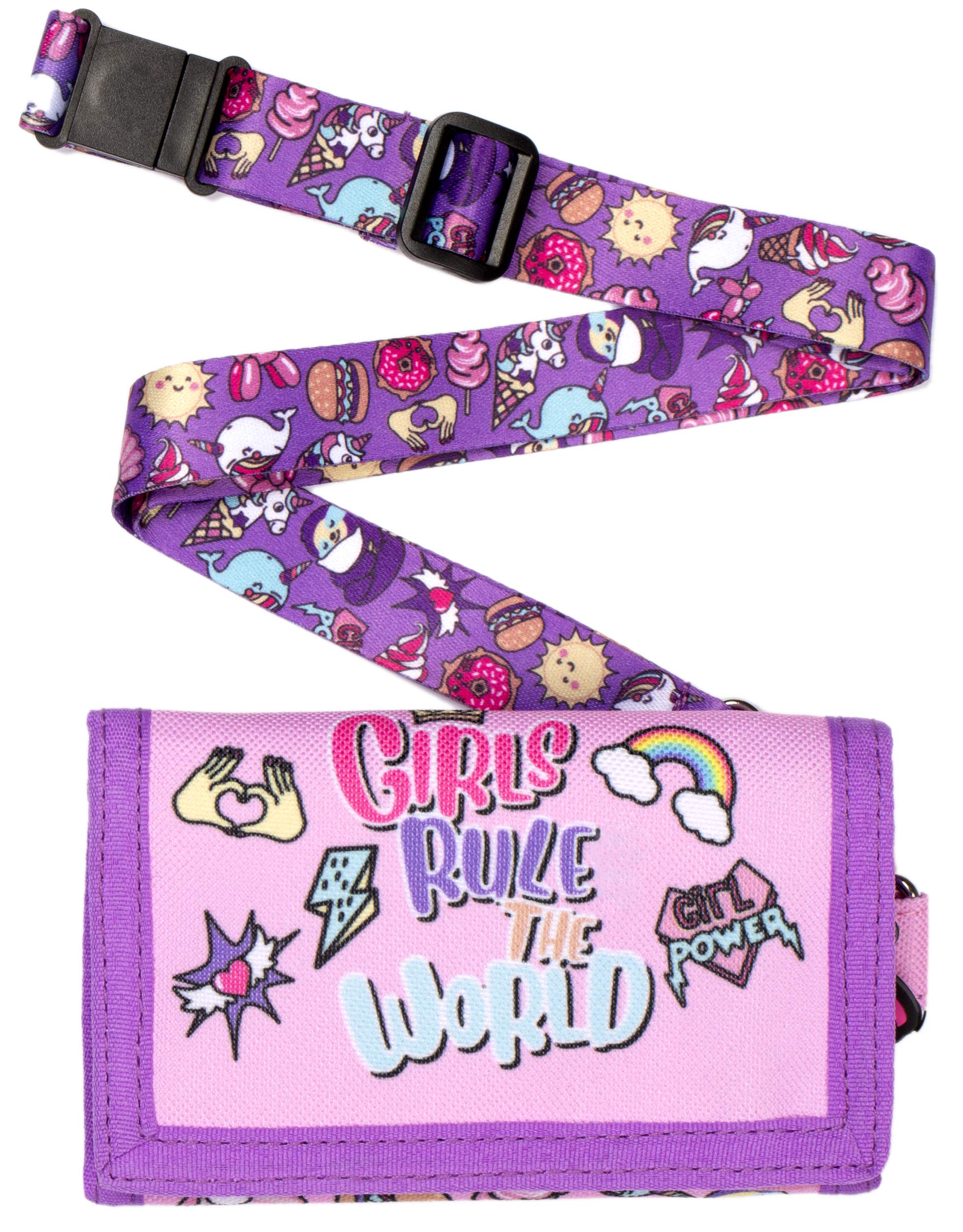 Fringoo - Girls Wallet | Credit Card Wallet for Girls with Convenient Strap | Kids Wallet with Zipper Pocket - Girls Rule