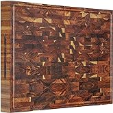 AZRHOM Thick End Grain Acacia Wood Cutting Board 24x18x2 In, Wooden Butcher Block, Chopping Board For Kitchen with Juice Groove Handles Non-Slip Pats (Gift Box)