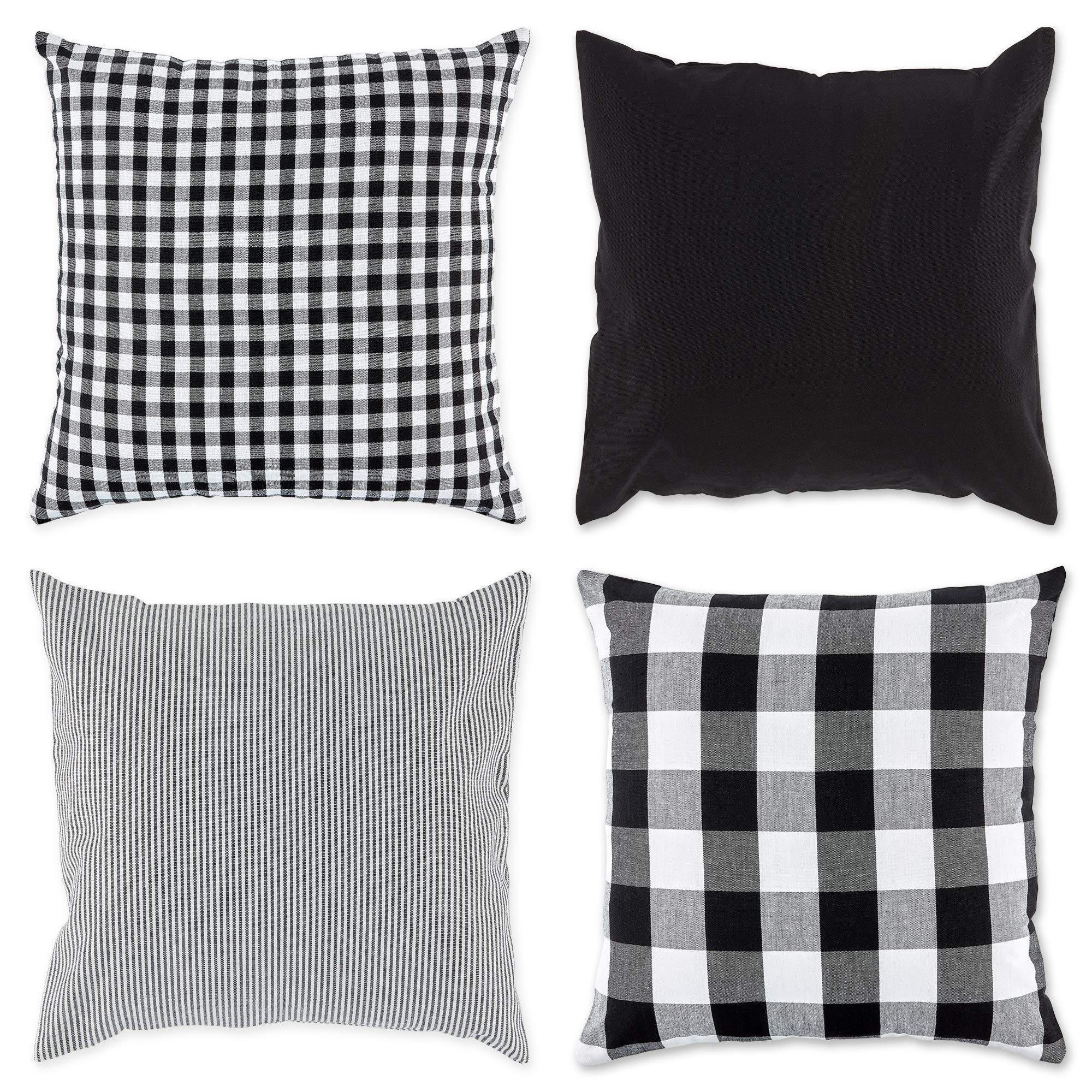 DII Pillow Cover, Cotton, Assorted Black/White, Square_18_inches — image 1